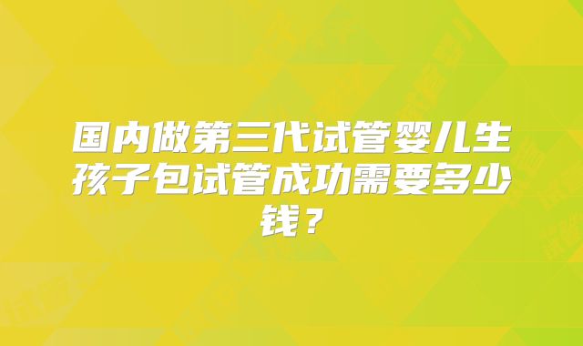 国内做第三代试管婴儿生孩子包试管成功需要多少钱？