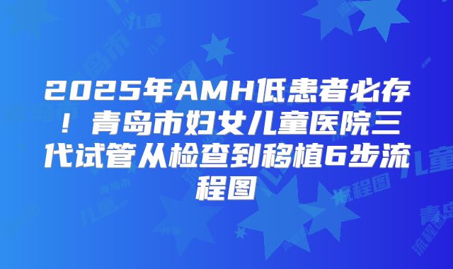 2025年AMH低患者必存!青岛市妇女儿童医院三代试管从检查到移植6步流程图