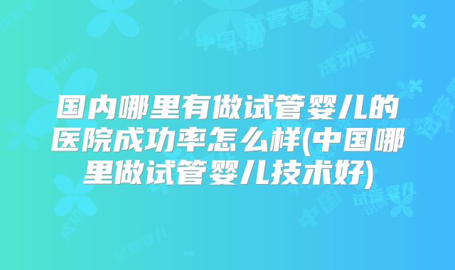 国内哪里有做试管婴儿的医院成功率怎么样(中国哪里做试管婴儿技术好)