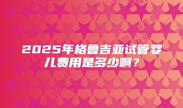 2025年格鲁吉亚试管婴儿费用是多少啊？