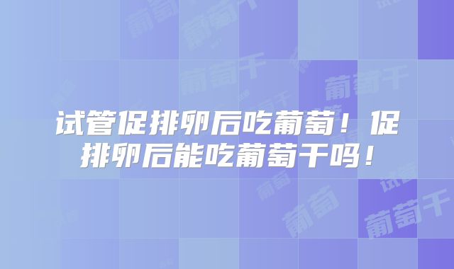 试管促排卵后吃葡萄!促排卵后能吃葡萄干吗!
