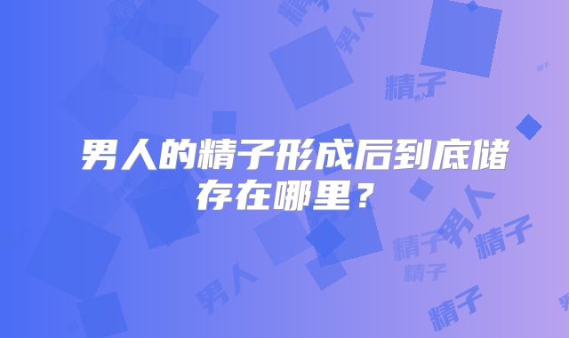 ​男人的精子形成后到底储存在哪里？