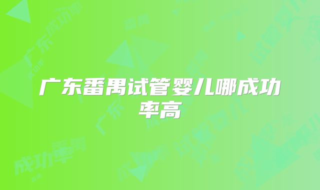 广东番禺试管婴儿哪成功率高
