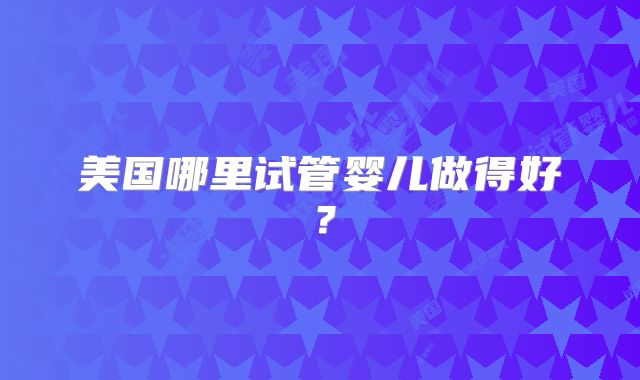 美国哪里试管婴儿做得好？