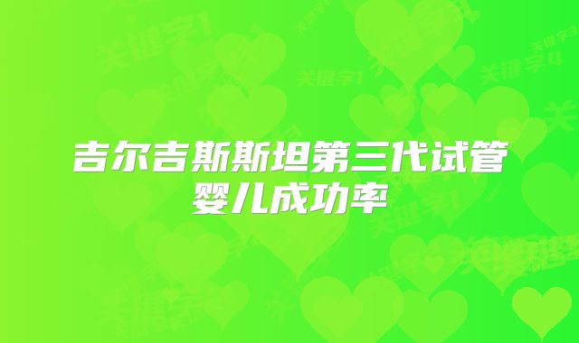 吉尔吉斯斯坦第三代试管婴儿成功率