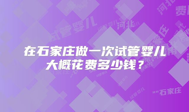 在石家庄做一次试管婴儿大概花费多少钱？