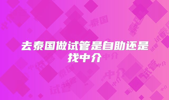 去泰国做试管是自助还是找中介