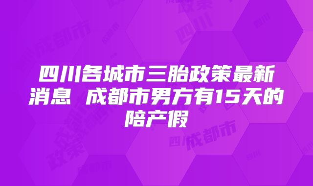 四川各城市三胎政策最新消息 成都市男方有15天的陪产假