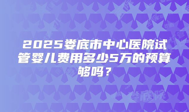 2025娄底市中心医院试管婴儿费用多少5万的预算够吗?