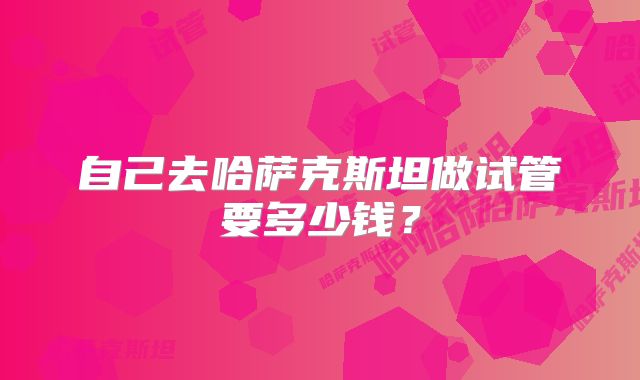 自己去哈萨克斯坦做试管要多少钱？