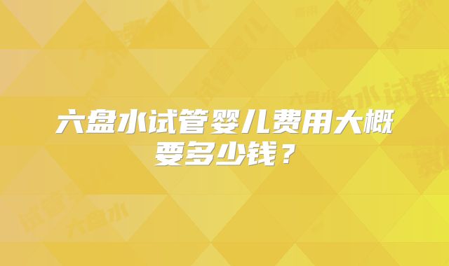 六盘水试管婴儿费用大概要多少钱？