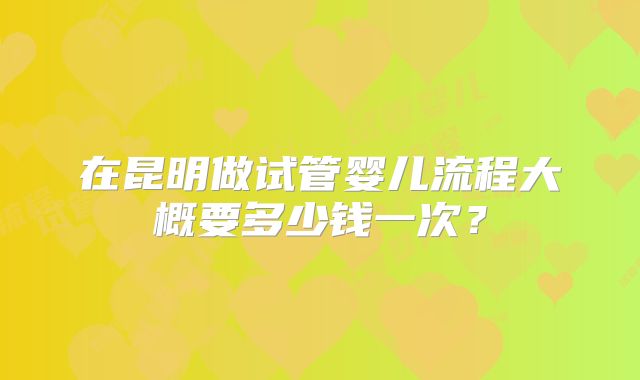 在昆明做试管婴儿流程大概要多少钱一次？