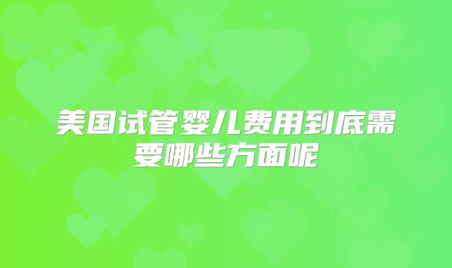 美国试管婴儿费用到底需要哪些方面呢