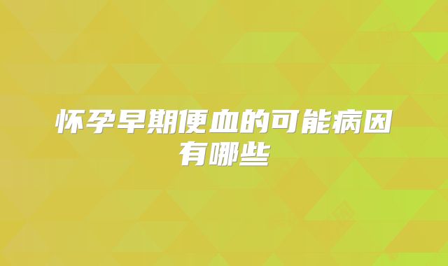怀孕早期便血的可能病因有哪些