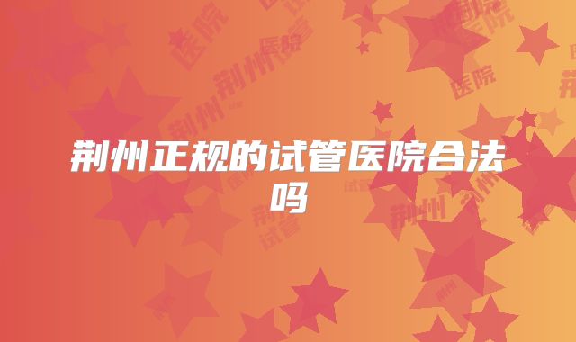 荆州正规的试管医院合法吗