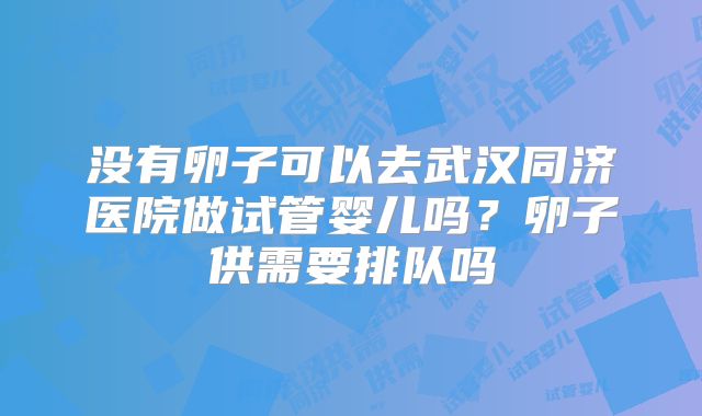 没有卵子可以去武汉同济医院做试管婴儿吗?卵子供需要排队吗