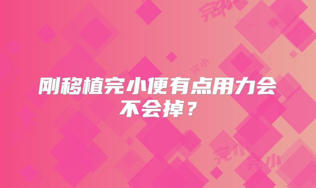 刚移植完小便有点用力会不会掉？