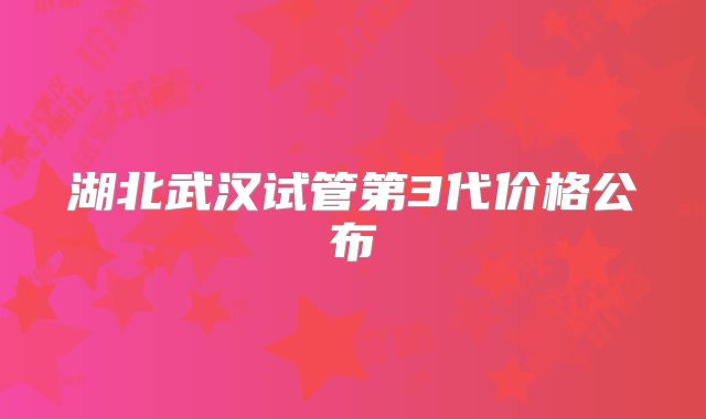 湖北武汉试管第3代价格公布