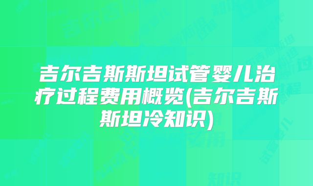 吉尔吉斯斯坦试管婴儿治疗过程费用概览(吉尔吉斯斯坦冷知识)