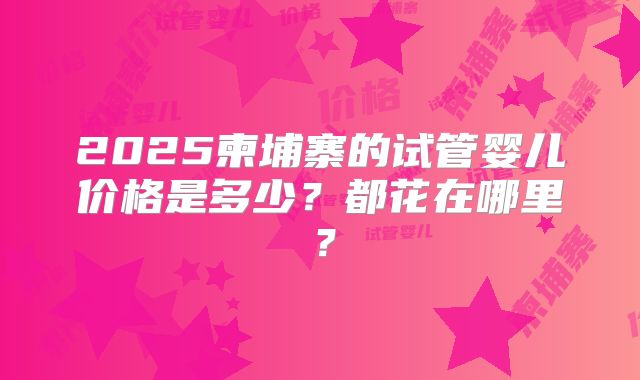 2025柬埔寨的试管婴儿价格是多少?都花在哪里?