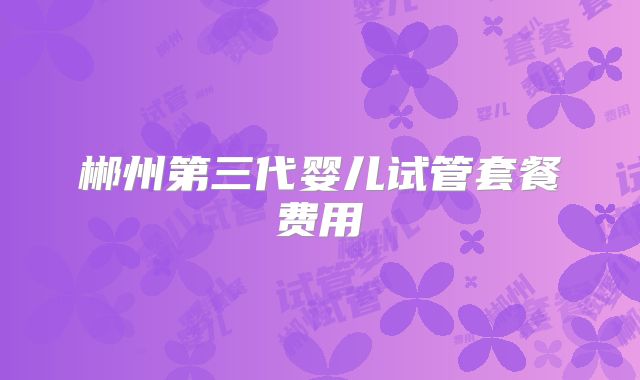郴州第三代婴儿试管套餐费用
