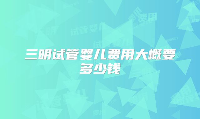 三明试管婴儿费用大概要多少钱