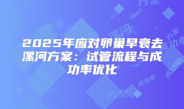 2025年应对卵巢早衰去漯河方案：试管流程与成功率优化