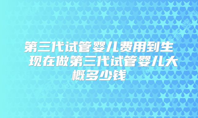 第三代试管婴儿费用到生 现在做第三代试管婴儿大概多少钱