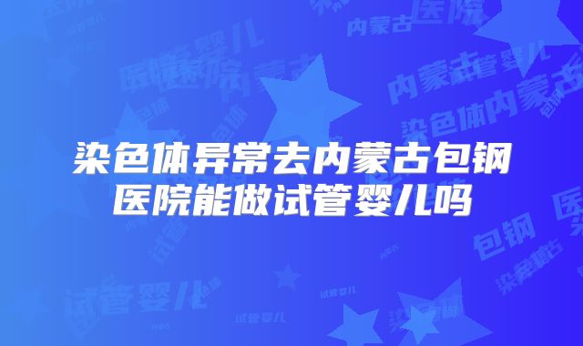 染色体异常去内蒙古包钢医院能做试管婴儿吗