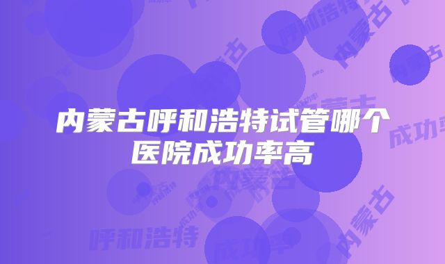 内蒙古呼和浩特试管哪个医院成功率高