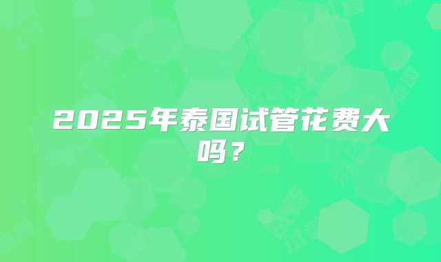 2025年泰国试管花费大吗？