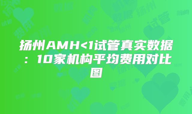扬州AMH<1试管真实数据:10家机构平均费用对比图