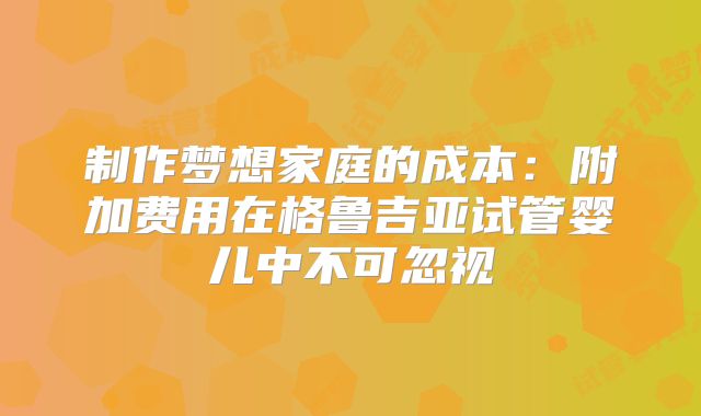 制作梦想家庭的成本：附加费用在格鲁吉亚试管婴儿中不可忽视