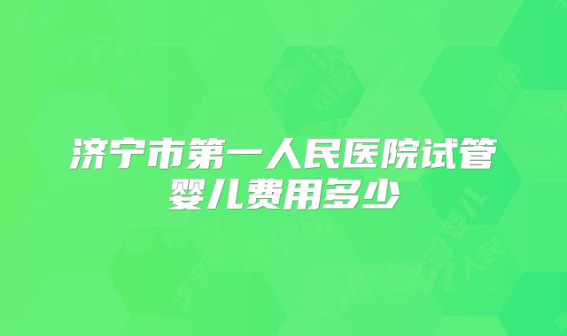 济宁市第一人民医院试管婴儿费用多少