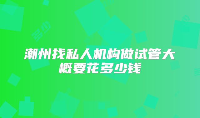 潮州找私人机构做试管大概要花多少钱