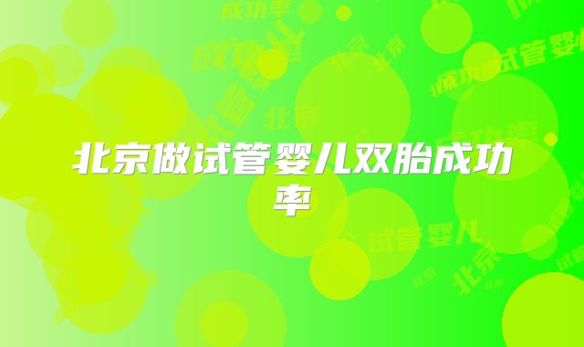 北京做试管婴儿双胎成功率