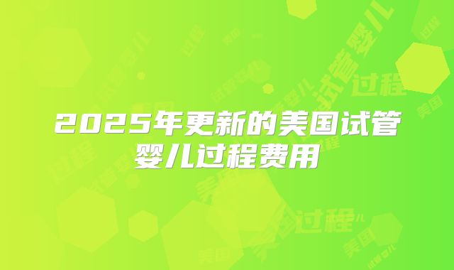 2025年更新的美国试管婴儿过程费用