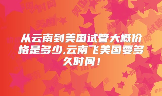 从云南到美国试管大概价格是多少,云南飞美国要多久时间！