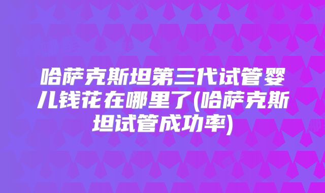 哈萨克斯坦第三代试管婴儿钱花在哪里了(哈萨克斯坦试管成功率)
