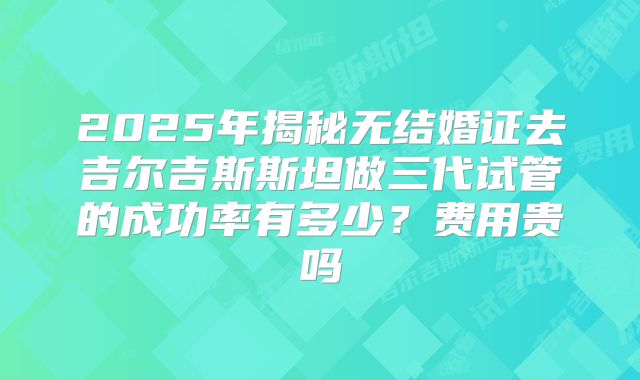 2025年揭秘无结婚证去吉尔吉斯斯坦做三代试管的成功率有多少?费用贵吗