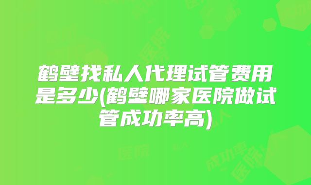 鹤壁找私人代理试管费用是多少(鹤壁哪家医院做试管成功率高)