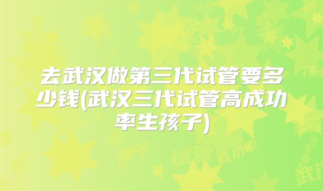 去武汉做第三代试管要多少钱(武汉三代试管高成功率生孩子)
