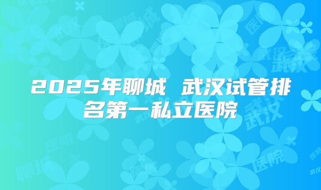 2025年聊城 武汉试管排名第一私立医院