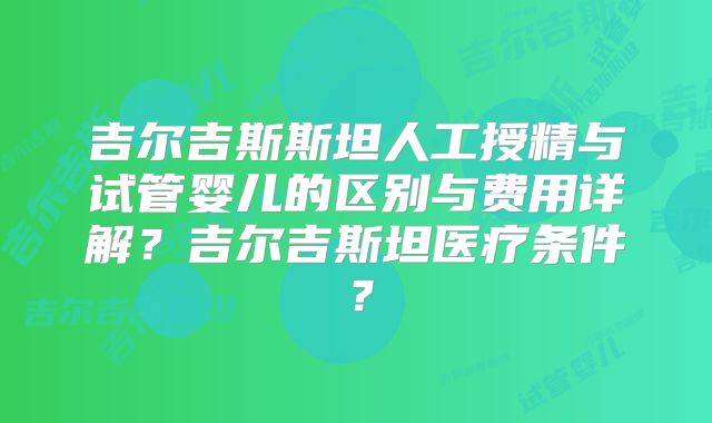 吉尔吉斯斯坦人工授精与试管婴儿的区别与费用详解？吉尔吉斯坦医疗条件？