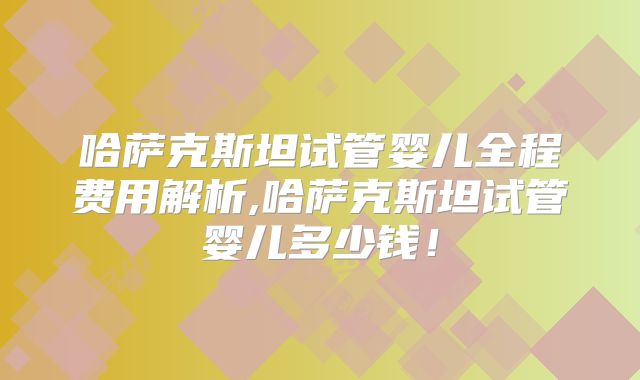 哈萨克斯坦试管婴儿全程费用解析,哈萨克斯坦试管婴儿多少钱!