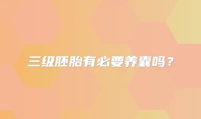 三级胚胎有必要养囊吗？