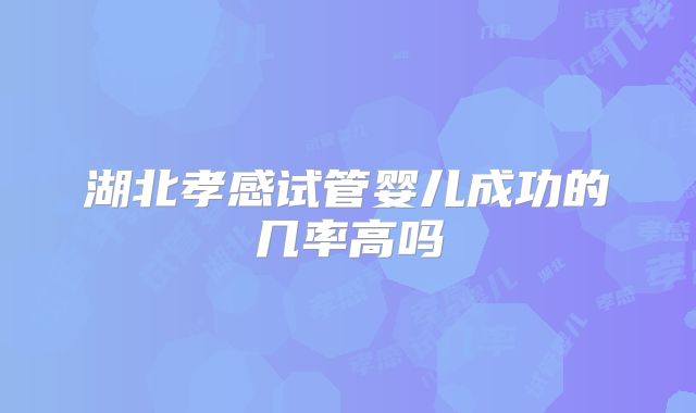 湖北孝感试管婴儿成功的几率高吗