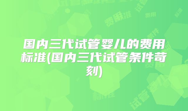 国内三代试管婴儿的费用标准(国内三代试管条件苛刻)