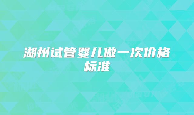湖州试管婴儿做一次价格标准