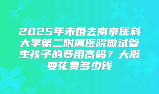 2025年未婚去南京医科大学第二附属医院做试管生孩子的费用高吗？大概要花费多少钱